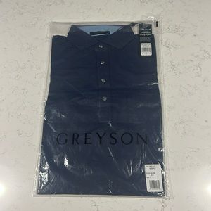 Greyson Long Sleeve Polo Small Maltese Blue